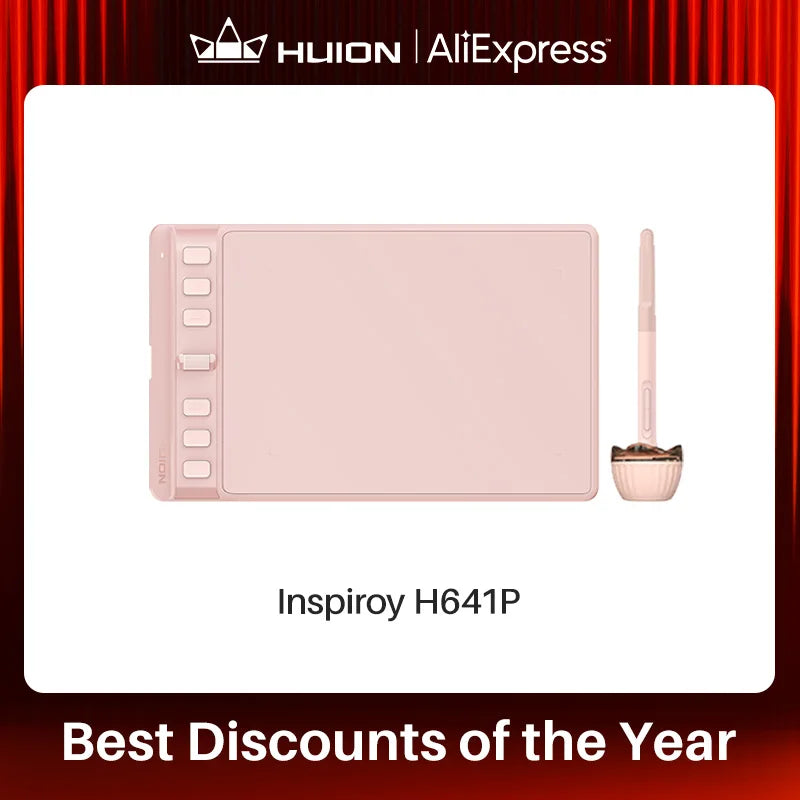Huion Inspiroy 2S H641P Tablette Graphique 6.3x3.9'' – Stylet Numérique 6 Touches Express | Android, Mac, Windows