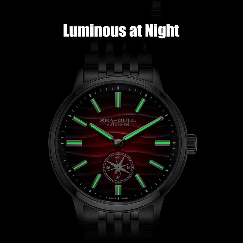 Montre Homme Seagull 6180 39.5mm Automatique – Saphir Lumineux Acier Inoxydable 2025