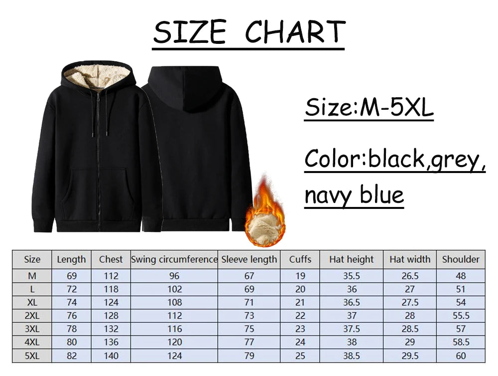 Unisex-Kapuzenstrickjacke aus Lammwolle, gefüttert mit Plüsch, Reißverschluss, Vordertaschen, warm für den Winter, einfarbig | Premium Hoodie aus Lammwolle