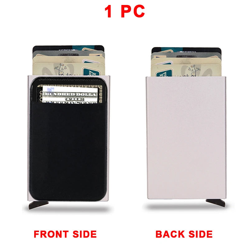 Portefeuille Homme RFID Slim Minimaliste – Porte-Cartes Métal Pop-Up Anti-Piratage