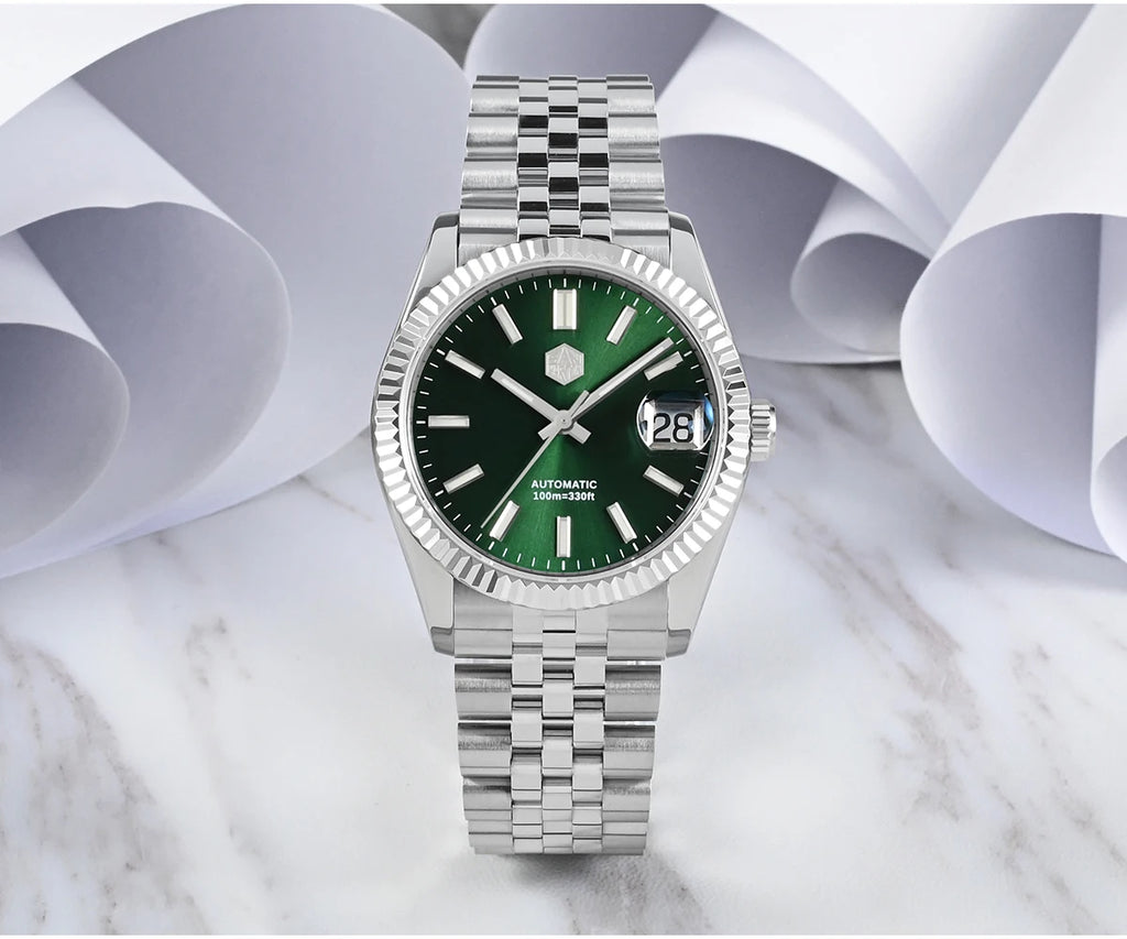 Montre Homme Luxe San Martin 36.5mm Automatique Verre Saphir Étanche 100m BGW9 – Dress Watch Fashion