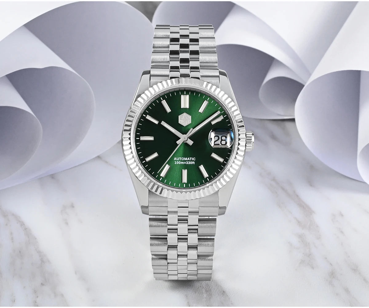 Montre Homme Luxe San Martin 36.5mm Automatique Verre Saphir Étanche 100m BGW9 – Dress Watch Fashion