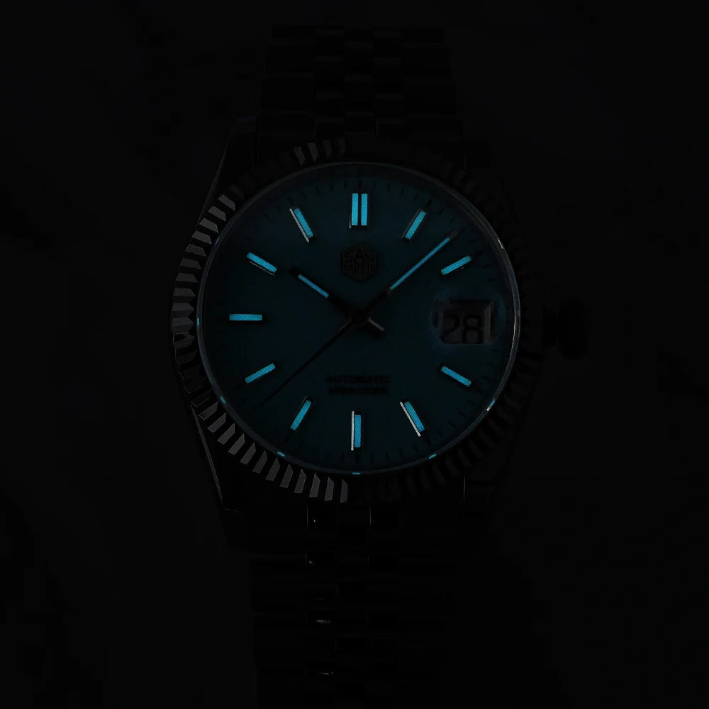 Montre Homme Luxe San Martin 36.5mm Automatique Verre Saphir Étanche 100m BGW9 – Dress Watch Fashion