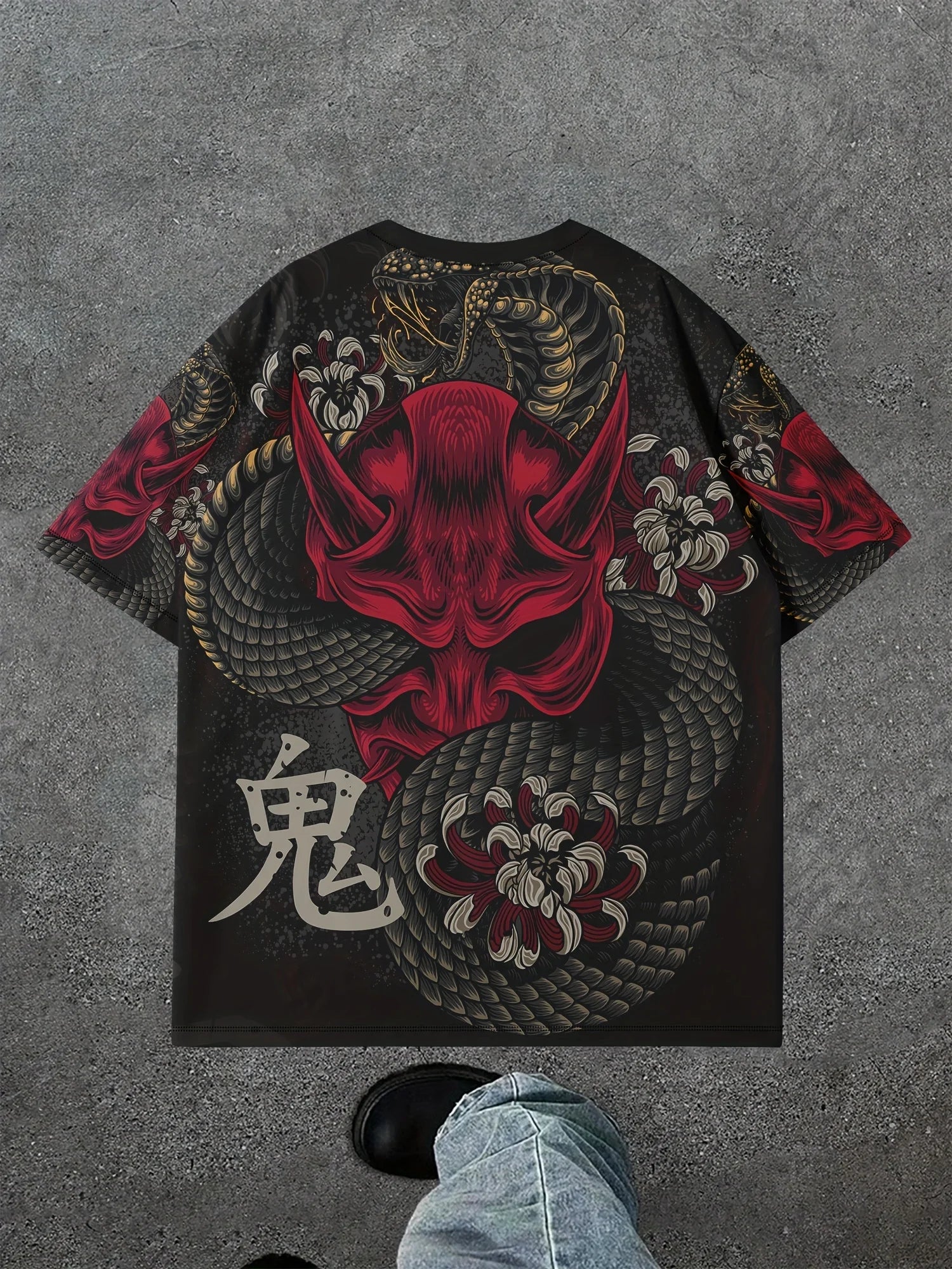 T-Shirt Homme Dragon Rouge et Noir Imprimé Tatouage Col Rond Manches Courtes Été Casual Streetwear Tendance Audacieux Confortable – T-Shirt Streetwear Premium Dragon Tatouage Imprimé | Mode Homme Streetwear Tatouage Premium