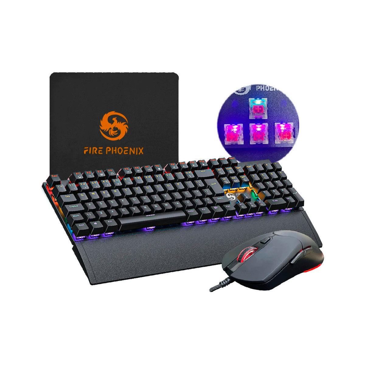 Kit Clavier Mécanique & Souris Gaming BK-06 – RGB LED, Switch Rouge, DPI 7200, Tapis Inclus | PC Gamer