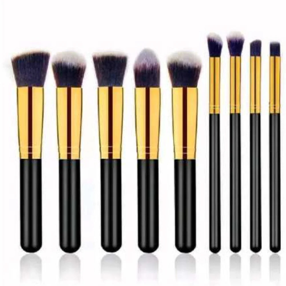 Kit 10 Pinceaux Kabuki Professionnel – Contouring & Smoky Eye | Set Pinceaux Maquillage Expert