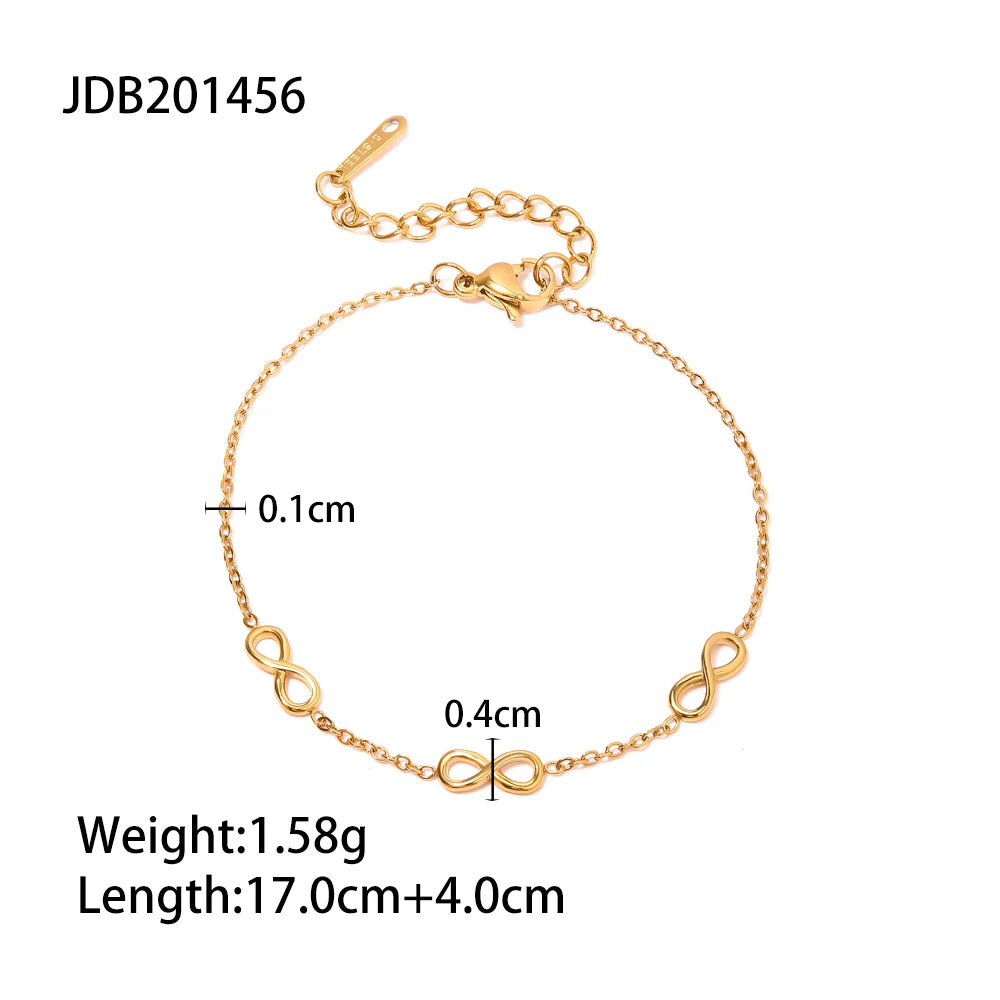 Bracelet Chaîne Double Rang Acier Inoxydable — Bijou Femme Tendance Cadeau Été