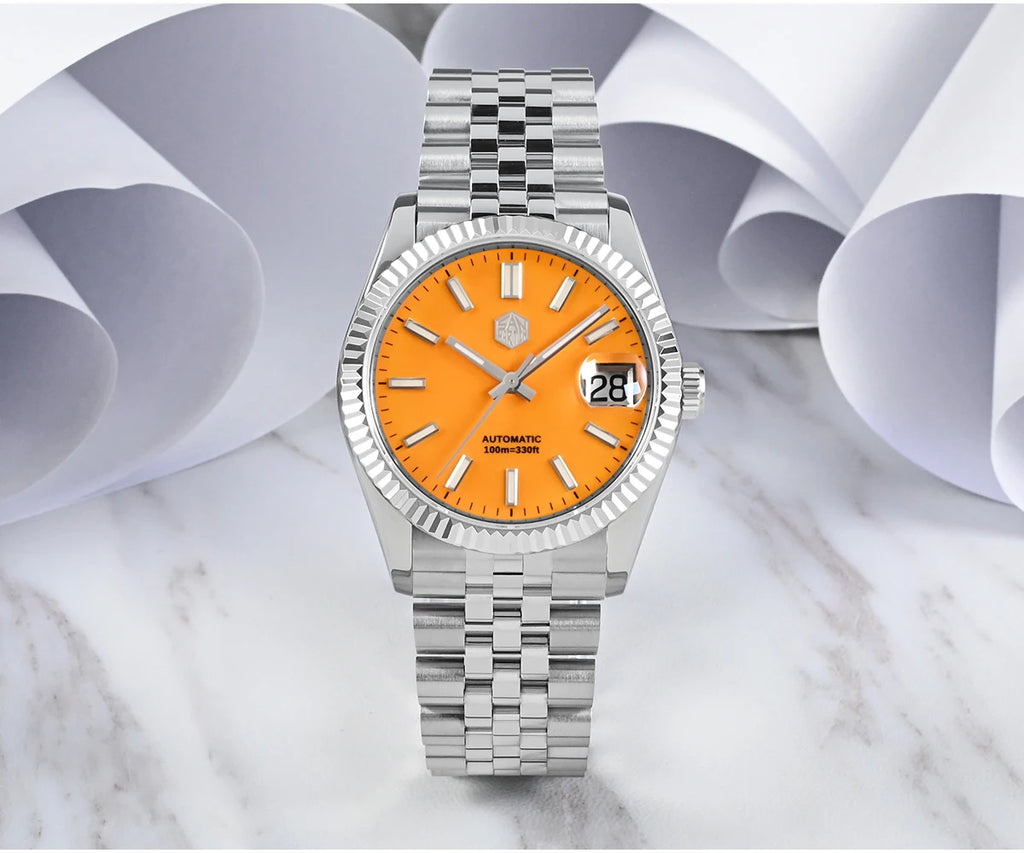 Montre Homme Luxe San Martin 36.5mm Automatique Verre Saphir Étanche 100m BGW9 – Dress Watch Fashion