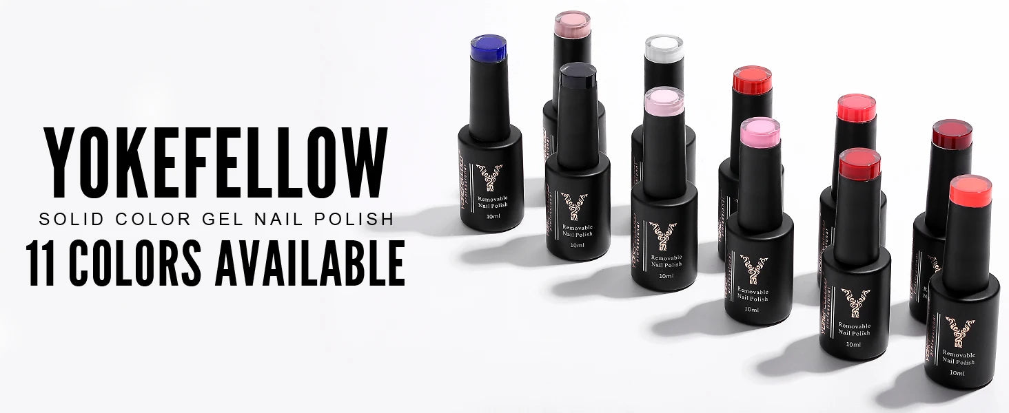YOKEFELLOW Gel Polish Pastel Pink Glitter 6pcs – Vernis Semi-Permanent Été DIY Salon 10ML