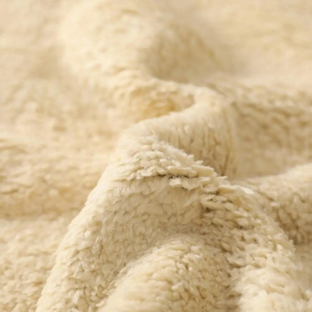 Unisex-Kapuzenstrickjacke aus Lammwolle, gefüttert mit Plüsch, Reißverschluss, Vordertaschen, warm für den Winter, einfarbig | Premium Hoodie aus Lammwolle