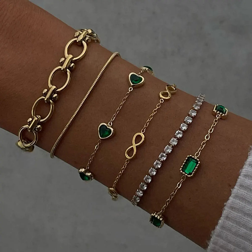 Bracelet Chaîne Double Rang Acier Inoxydable — Bijou Femme Tendance Cadeau Été