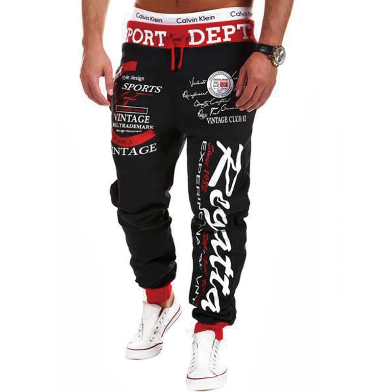 Jogging Herren Bedruckt Buchstaben Grafik Elastische Taille Lässig Hip Hop Sport Outdoor Täglich – Grau Blau Schwarz Streetwear | Herrenmode Trend