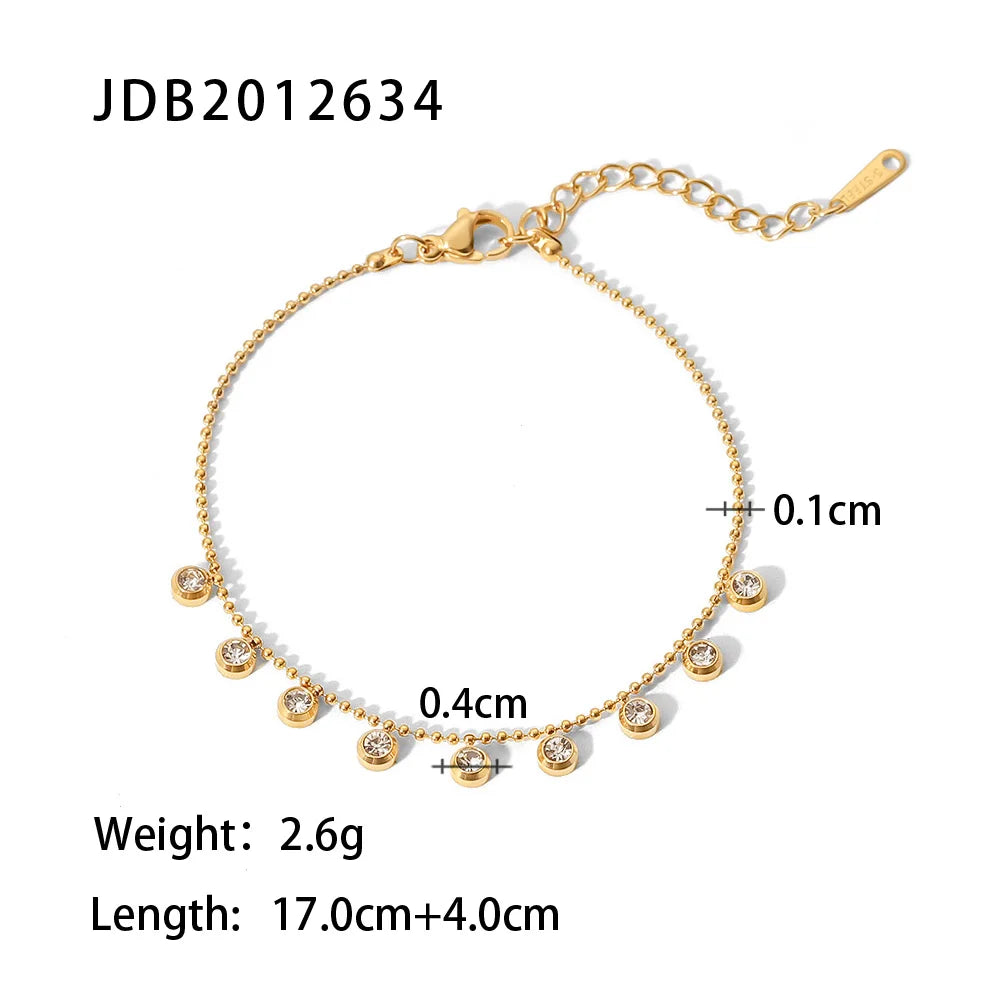 Bracelet Chaîne Double Rang Acier Inoxydable — Bijou Femme Tendance Cadeau Été