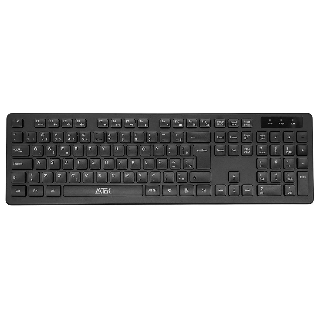Kit Clavier & Souris Sans Fil Silencieux Noir – 2.4G, DPI 1600 Optique | Compatible PC & Ordinateur Portable