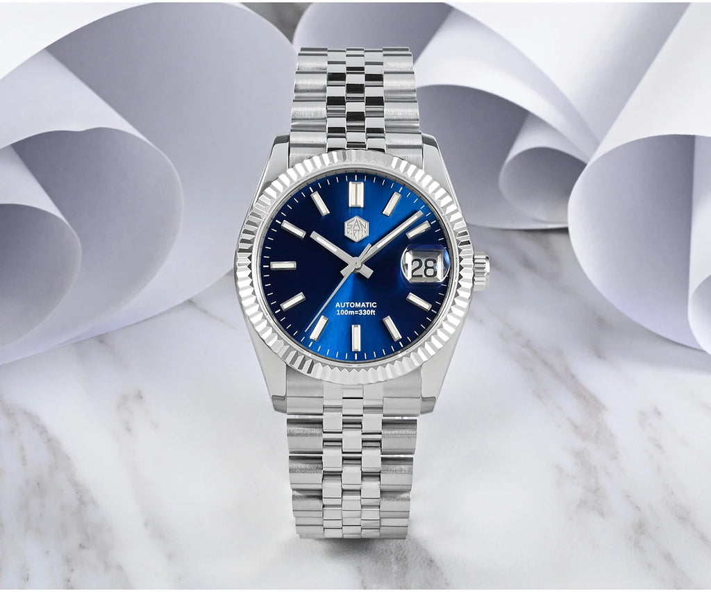 Montre Homme Luxe San Martin 36.5mm Automatique Verre Saphir Étanche 100m BGW9 – Dress Watch Fashion