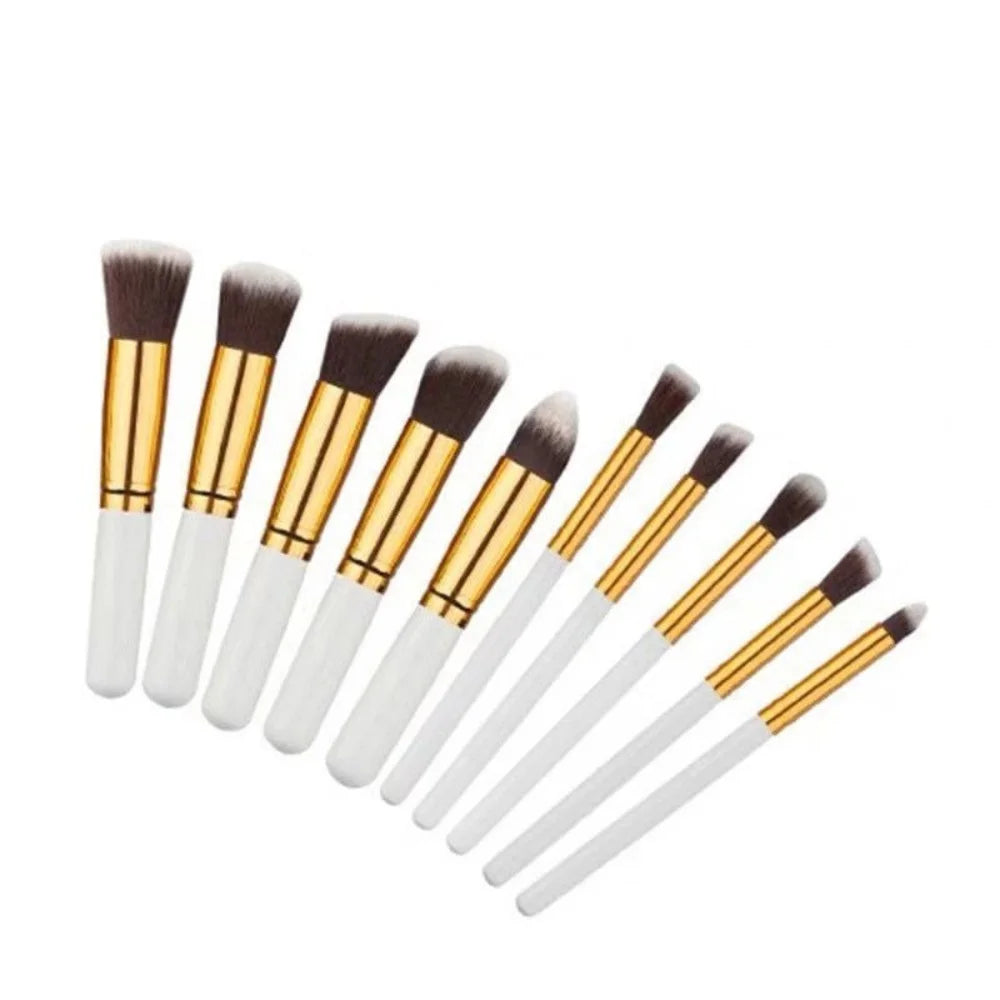 Kit 10 Pinceaux Kabuki Professionnel – Contouring & Smoky Eye | Set Pinceaux Maquillage Expert