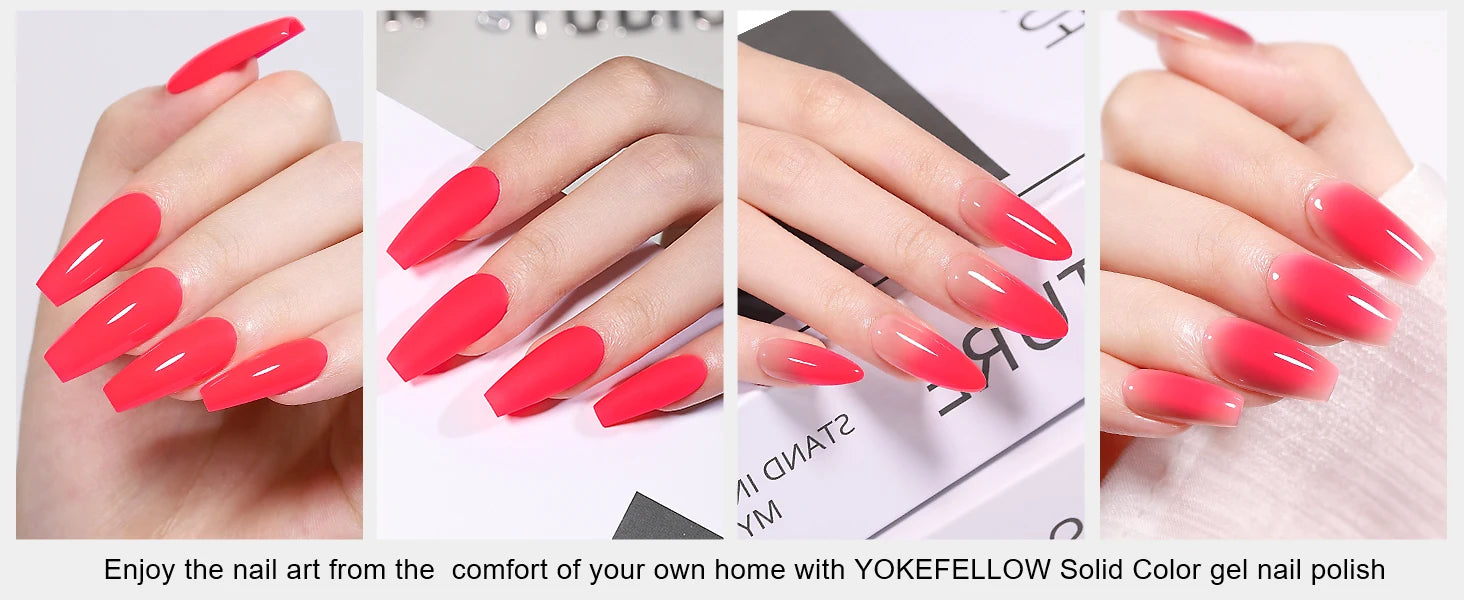 YOKEFELLOW Gel Polish Pastel Pink Glitter 6pcs – Vernis Semi-Permanent Été DIY Salon 10ML