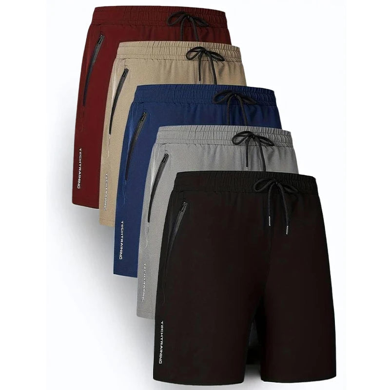 Short Homme 5-en-1 Multifonction Sport Natation Fitness Séchage Rapide Respirant Poches Zippées Cordon Ajustable Été Outdoor Plage Loisir – Short Premium Multifonction Sport | Mode Homme Sport Premium