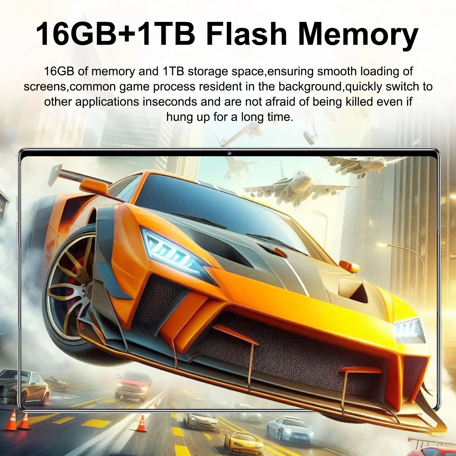 Tablette Android 13 5G 10.36" – 16GB RAM, 1TB ROM, 20000mAh, 14 Cœurs, Double SIM | WiFi Bluetooth GPS Type-C