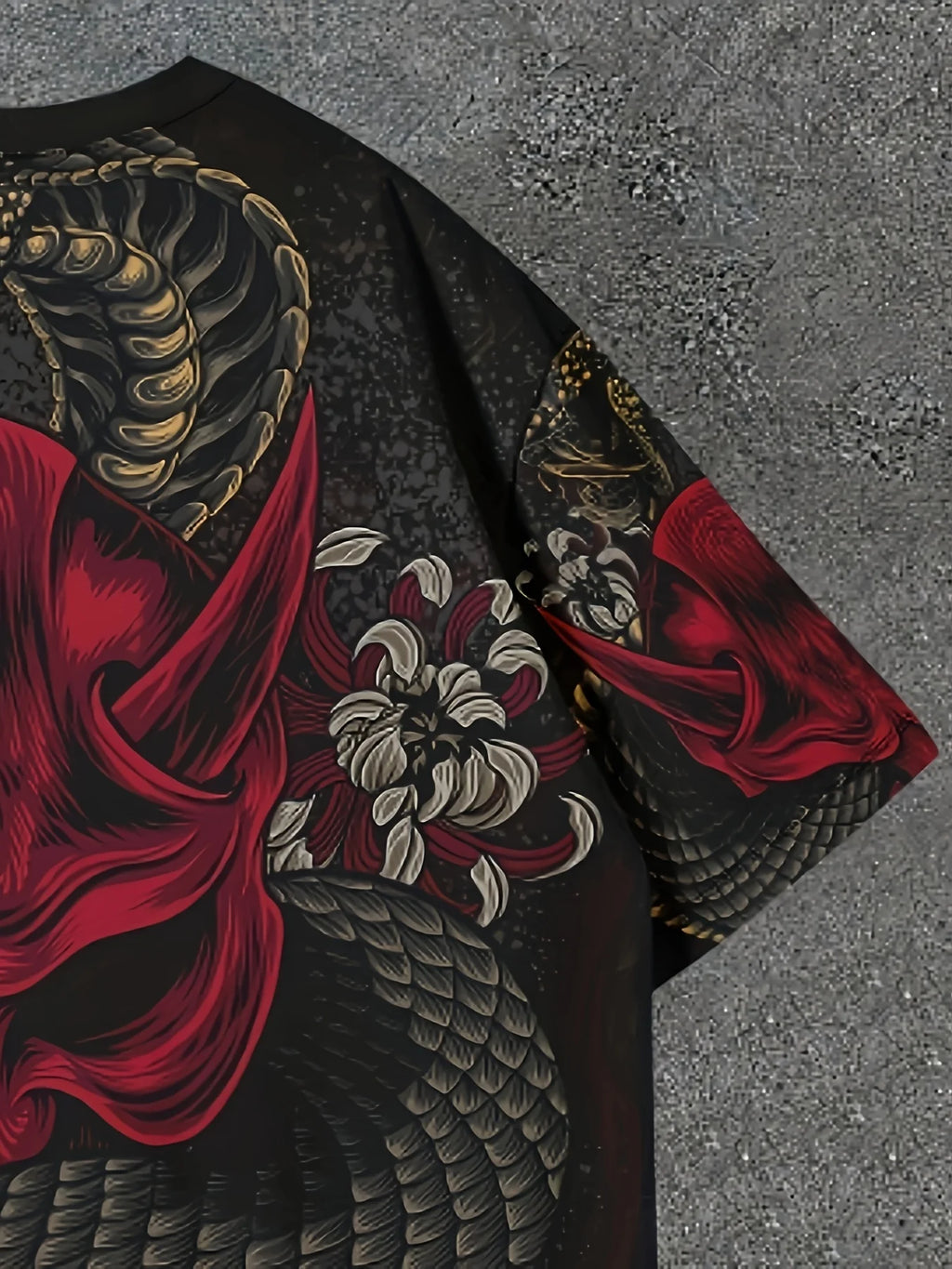 T-Shirt Homme Dragon Rouge et Noir Imprimé Tatouage Col Rond Manches Courtes Été Casual Streetwear Tendance Audacieux Confortable – T-Shirt Streetwear Premium Dragon Tatouage Imprimé | Mode Homme Streetwear Tatouage Premium