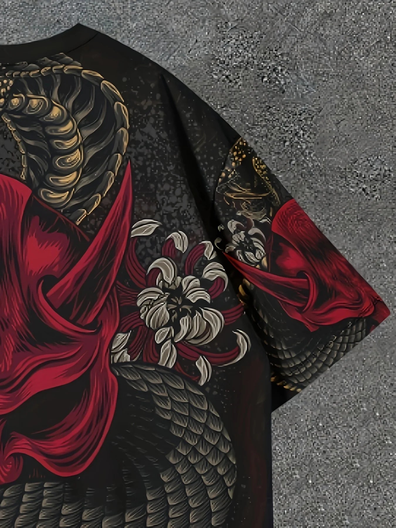 T-Shirt Homme Dragon Rouge et Noir Imprimé Tatouage Col Rond Manches Courtes Été Casual Streetwear Tendance Audacieux Confortable – T-Shirt Streetwear Premium Dragon Tatouage Imprimé | Mode Homme Streetwear Tatouage Premium
