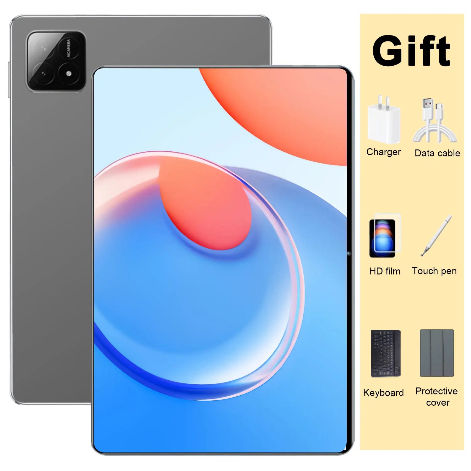Tablette Android 13 5G 10.36" – 16GB RAM, 1TB ROM, 20000mAh, 14 Cœurs, Double SIM | WiFi Bluetooth GPS Type-C