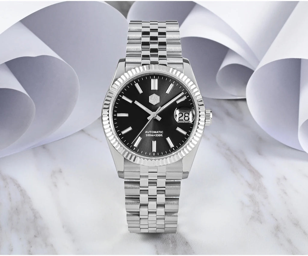 Montre Homme Luxe San Martin 36.5mm Automatique Verre Saphir Étanche 100m BGW9 – Dress Watch Fashion