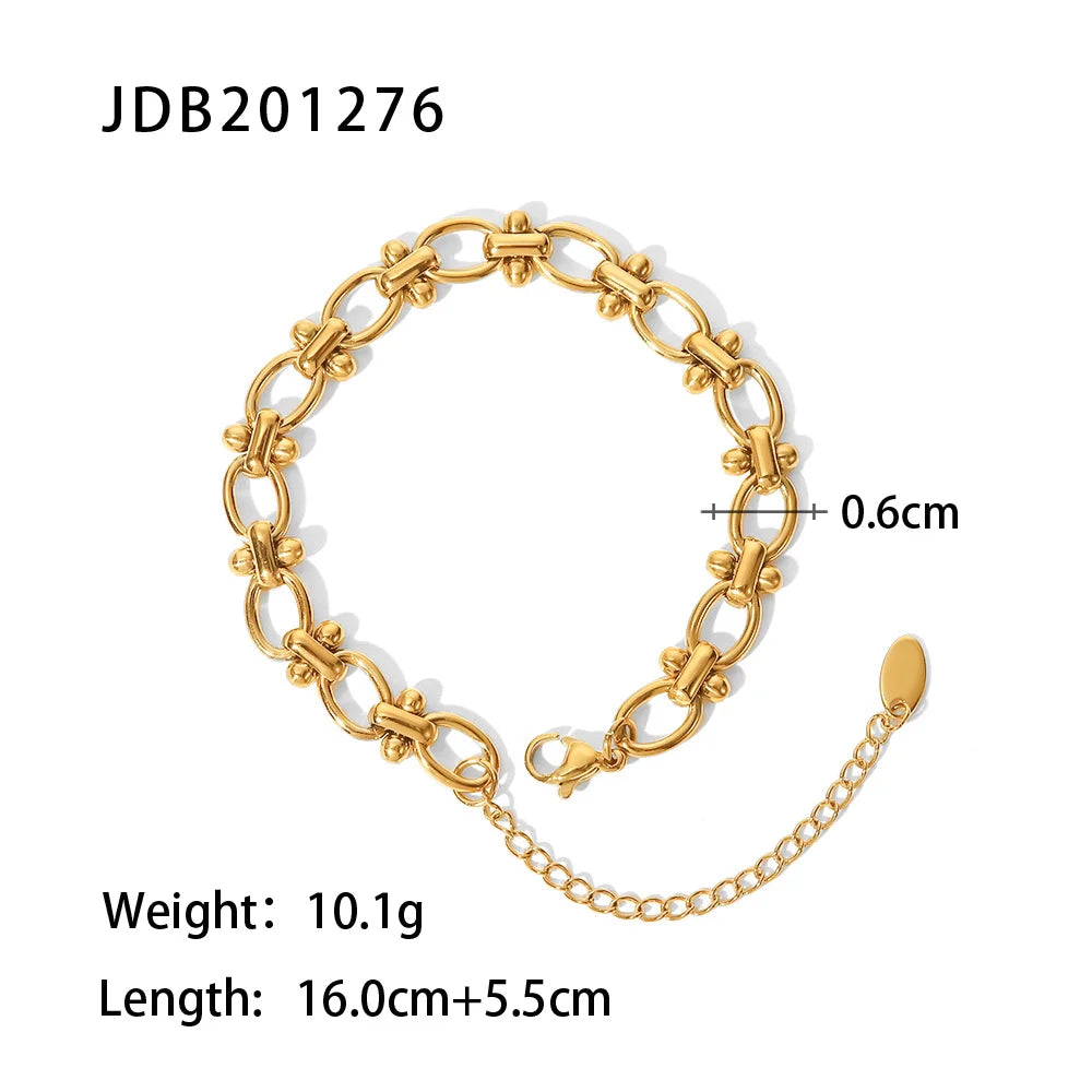 Bracelet Chaîne Double Rang Acier Inoxydable — Bijou Femme Tendance Cadeau Été