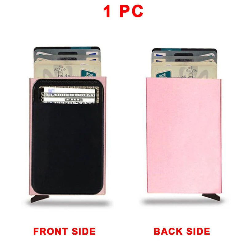 Portefeuille Homme RFID Slim Minimaliste – Porte-Cartes Métal Pop-Up Anti-Piratage