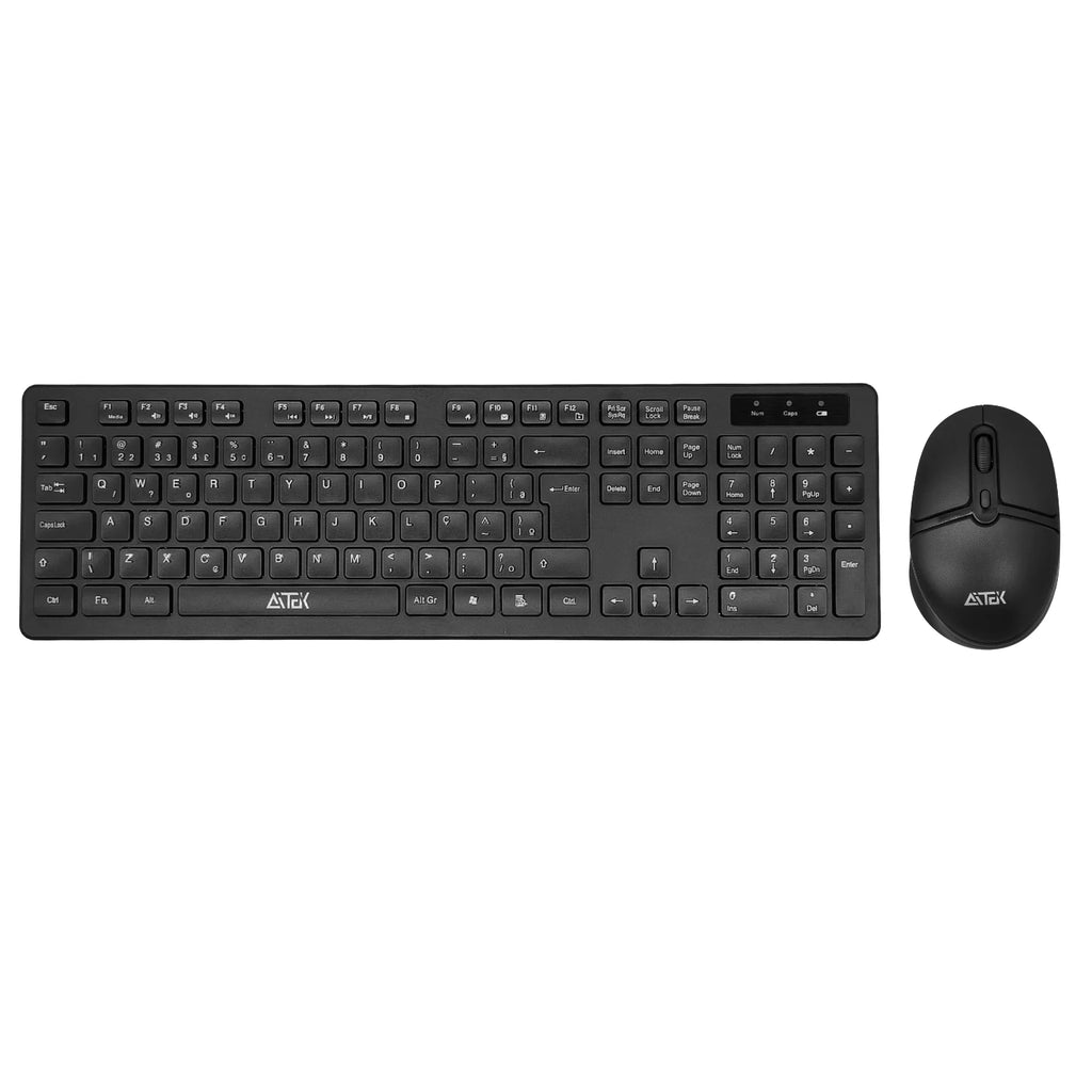 Kit Clavier & Souris Sans Fil Silencieux Noir – 2.4G, DPI 1600 Optique | Compatible PC & Ordinateur Portable