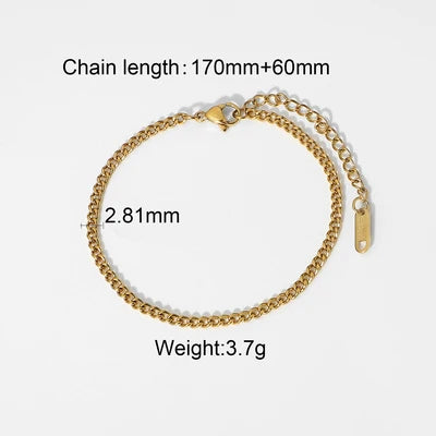 Bracelet Chaîne Double Rang Acier Inoxydable — Bijou Femme Tendance Cadeau Été