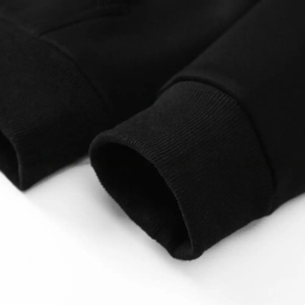 Unisex-Kapuzenstrickjacke aus Lammwolle, gefüttert mit Plüsch, Reißverschluss, Vordertaschen, warm für den Winter, einfarbig | Premium Hoodie aus Lammwolle