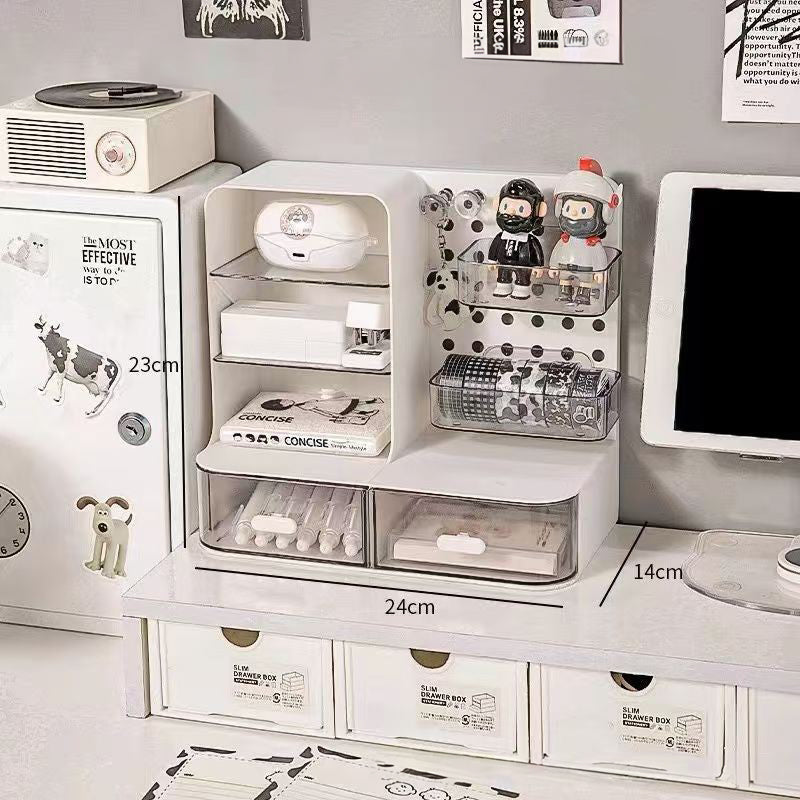 Organisateur Bureau Adorable Cream Style – Crochet Tiroir Tableau Perforé Porte-Cartes Papeterie