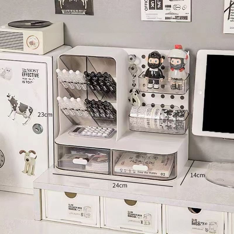 Organisateur Bureau Adorable Cream Style – Crochet Tiroir Tableau Perforé Porte-Cartes Papeterie
