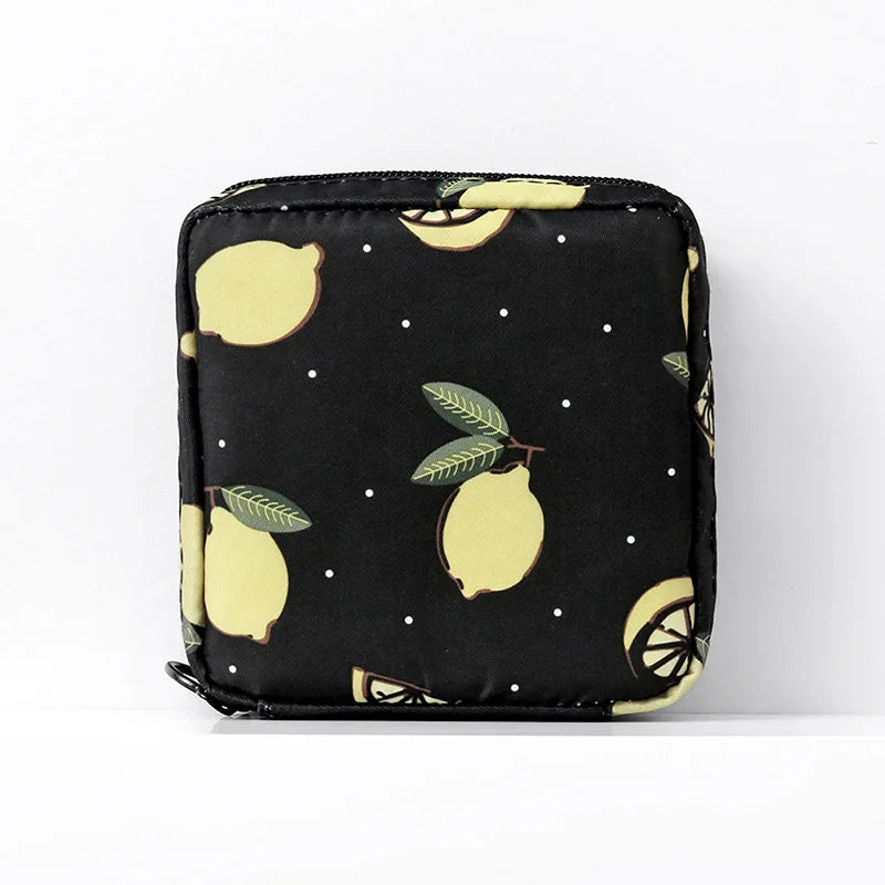 Mini Trousse Cosmétique Zippée Femme – Serviettes Hygiéniques, Rouge à Lèvres & Voyage | Pochette Monnaie & Écouteurs