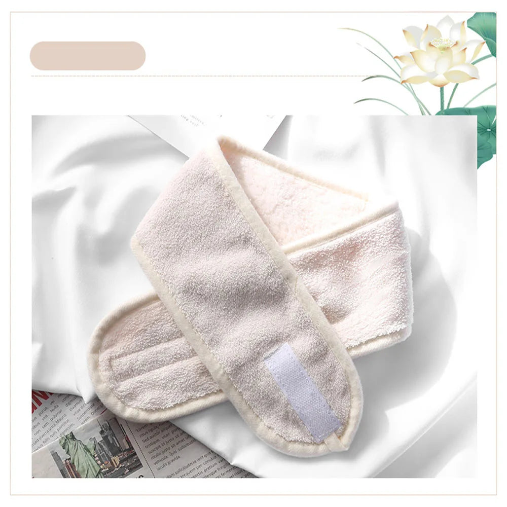 Bandeau Maquillage Velcro Femme – Turban Réglable SPA & Soin | Maintien Cheveux