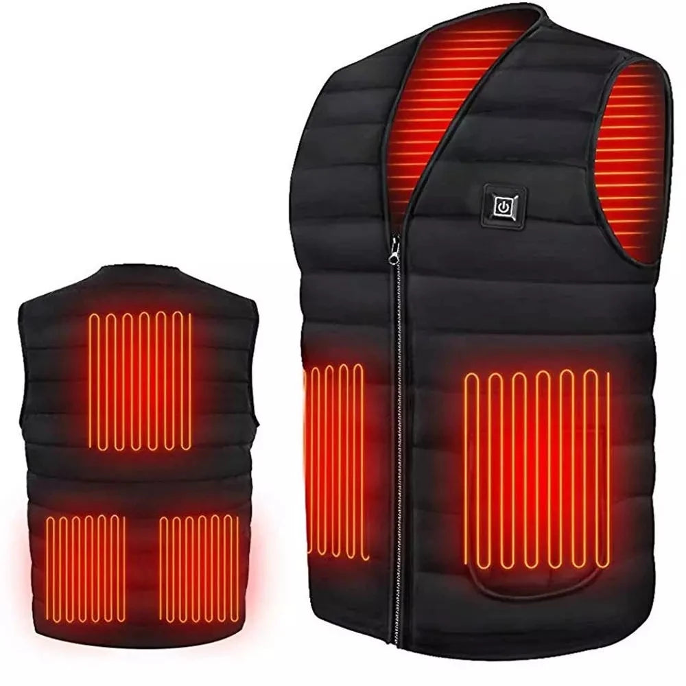 Gilet Chauffant Intelligent Unisexe 9 Zones Col V Coton Thermique Outdoor Automne Hiver Flexible Confortable Performant M-7XL – Gilet Chauffant Premium 9 Zones Intelligent Thermique | Mode Unisexe Outdoor Hiver Premium