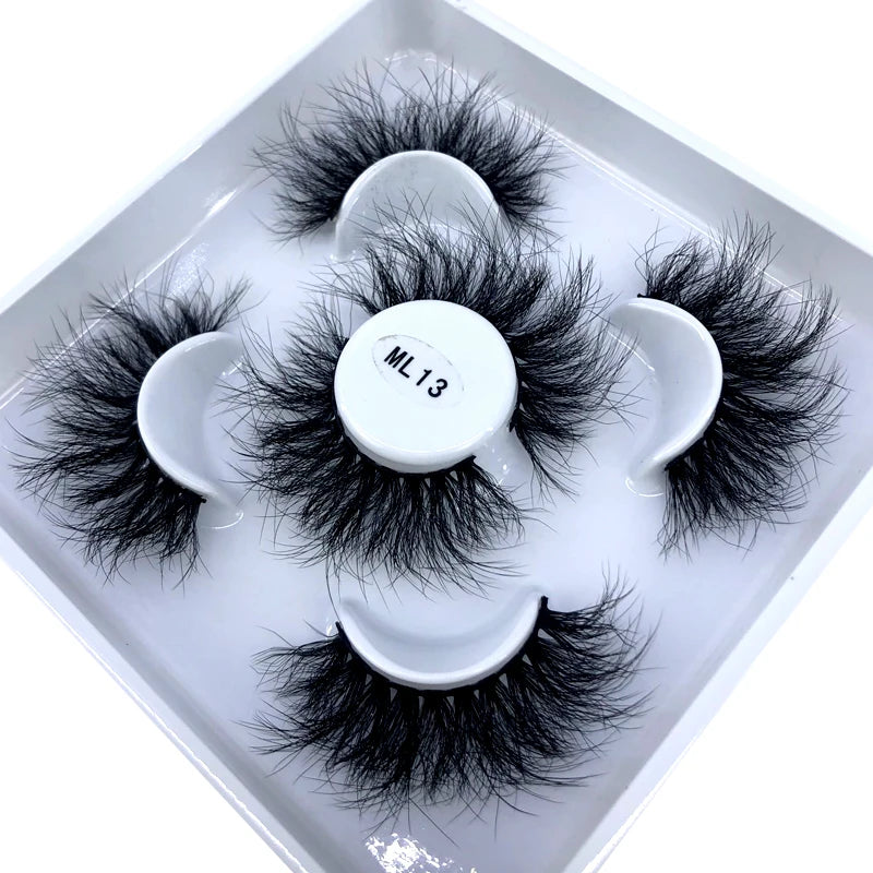 Faux Cils 3D Mink Naturels 2025 – Lot 3 Paires Longues | Extensions Cils Beauté