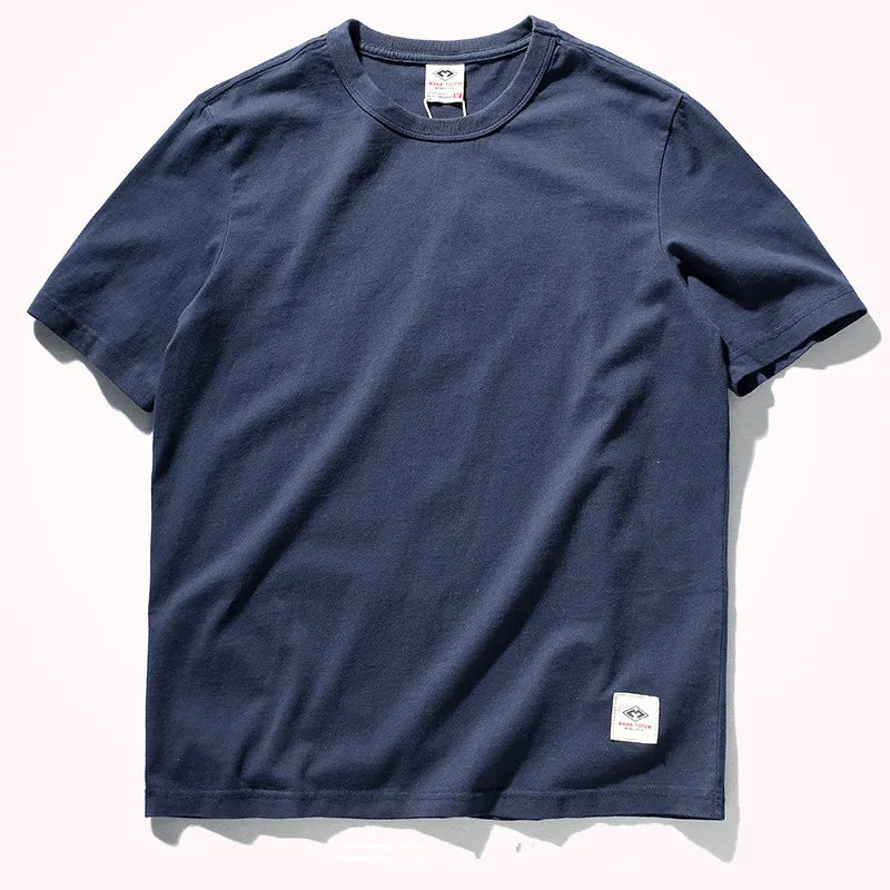 T-Shirt Homme 100% Coton Lavé Vintage Col Rond Couleur Unie Manches Courtes Slim Casual Été Mode Simple Confortable Tendance – Tee Shirt Basique Premium Washed | Mode Homme Casual Premium