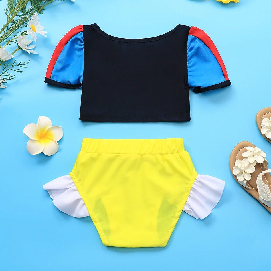 Maillot de Bain Fille Princesse Sirené – Costume Plage Piscine Été Enfant Anna Elsa Raiponce Mirabel