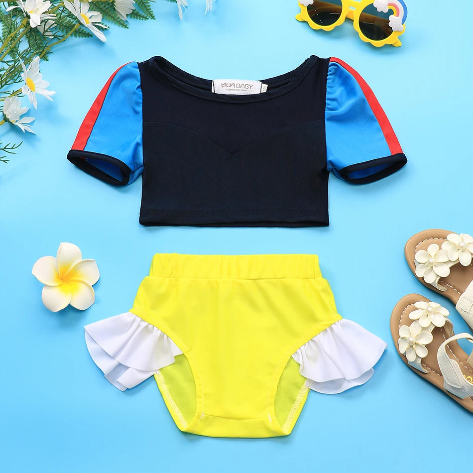 Maillot de Bain Fille Princesse Sirené – Costume Plage Piscine Été Enfant Anna Elsa Raiponce Mirabel
