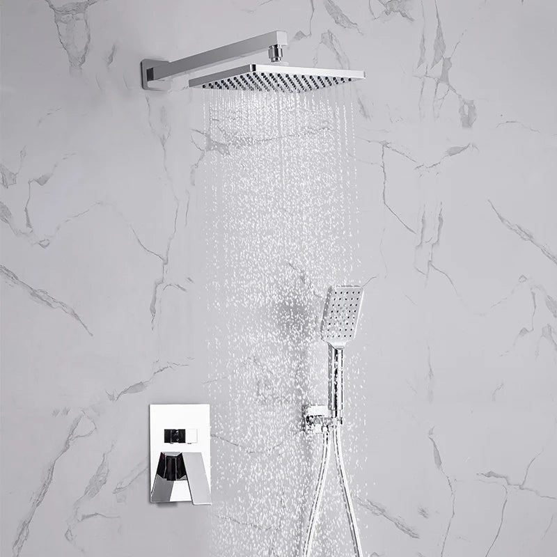 DQOK Ensemble Douche Thermostatique Chrome – Cascade & Pluie, Mitigeur Baignoire | Système Douche Complet