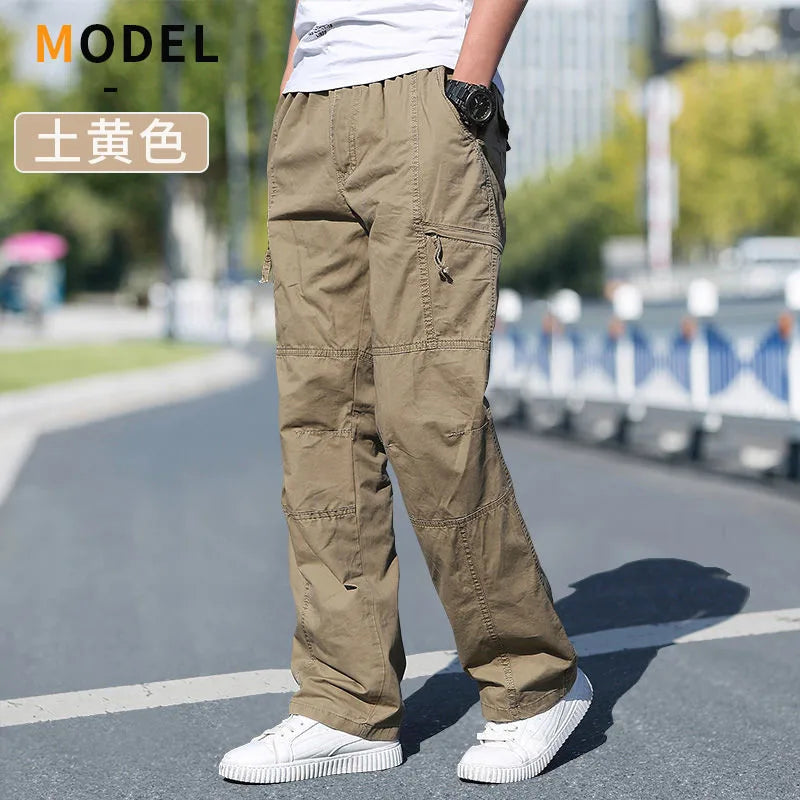 Pantalon Cargo Homme Coton Noir Travail Casual – Jogger Escalade Sport Printemps Été Automne Twill | Mode Homme Outdoor