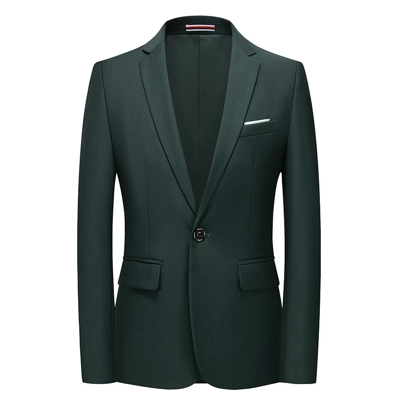 Blazer Homme Gentleman Slim Blanc Casual Business Uni Haute Qualité Grande Taille – Veste Élégante Luxe Classique | Mode Homme Premium