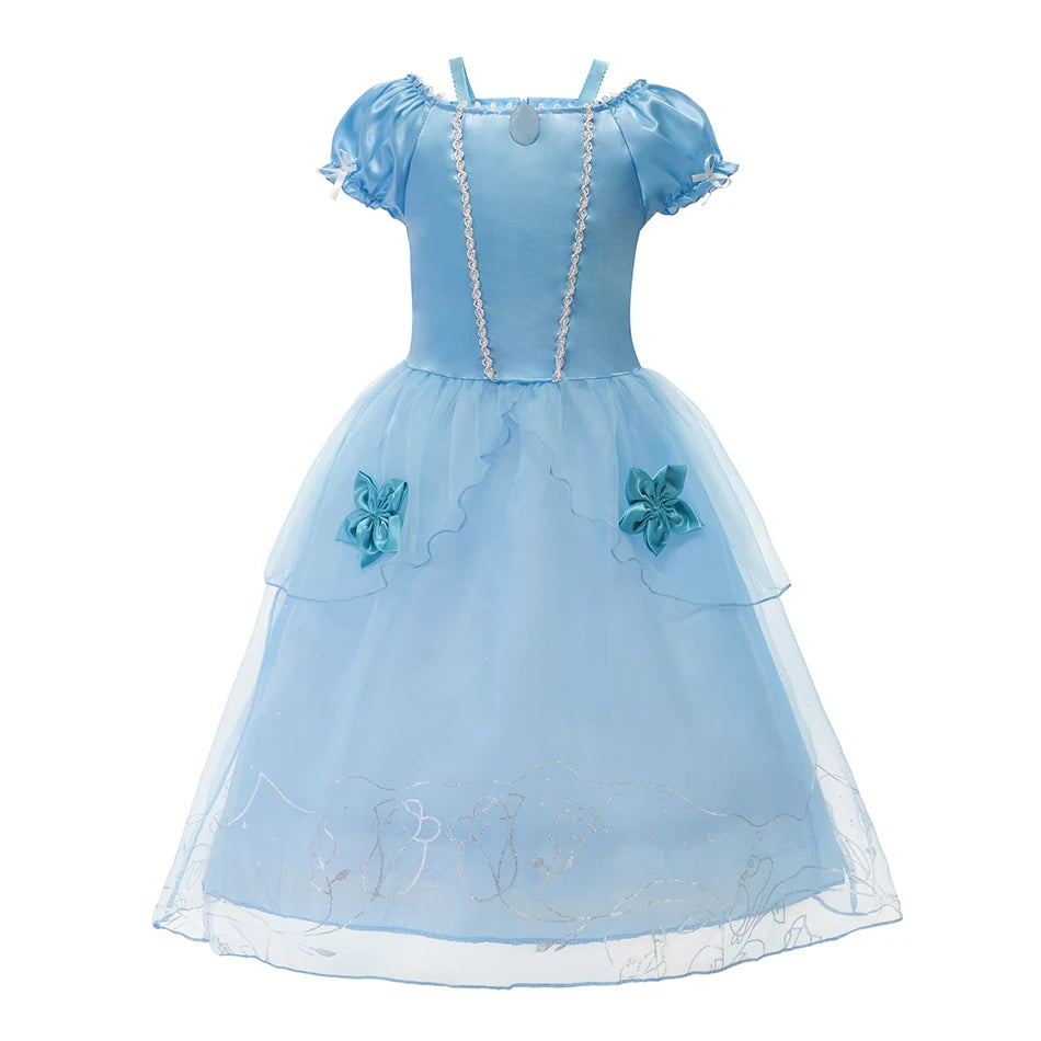 Robe Princesse Fille Déguisement Elsa Anna Ariel – Costume Carnaval Halloween Fête Cosplay Enfant