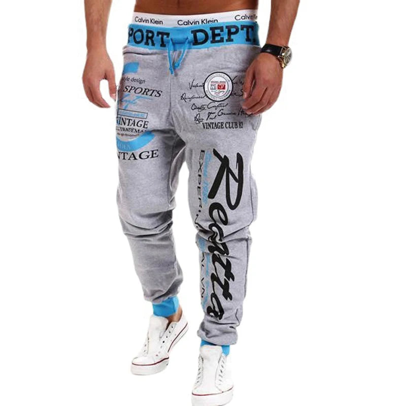 Jogging Herren Bedruckt Buchstaben Grafik Elastische Taille Lässig Hip Hop Sport Outdoor Täglich – Grau Blau Schwarz Streetwear | Herrenmode Trend