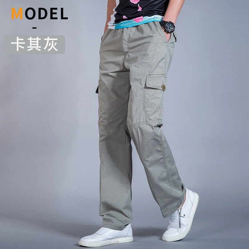 Pantalon Cargo Homme Coton Noir Travail Casual – Jogger Escalade Sport Printemps Été Automne Twill | Mode Homme Outdoor