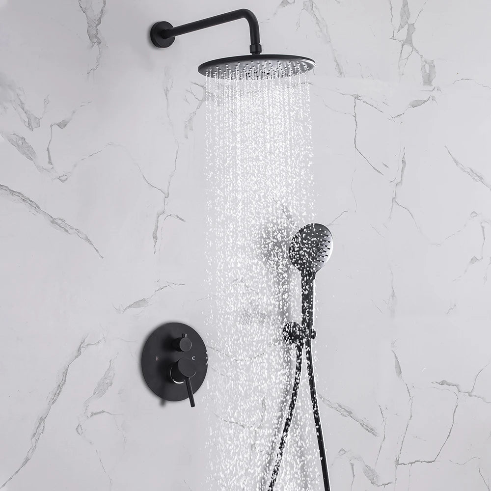 DQOK Ensemble Douche Thermostatique Chrome – Cascade & Pluie, Mitigeur Baignoire | Système Douche Complet