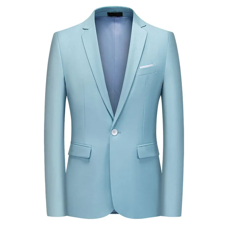 Blazer Homme Gentleman Slim Blanc Casual Business Uni Haute Qualité Grande Taille – Veste Élégante Luxe Classique | Mode Homme Premium