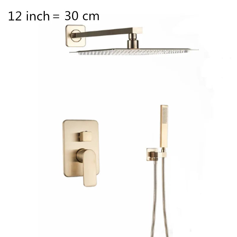 Système Douche LED Encastré – Pluie & Cascade, Bec Baignoire Pivotant, Mitigeur Eau Chaude & Froide | Salle de Bain Design
